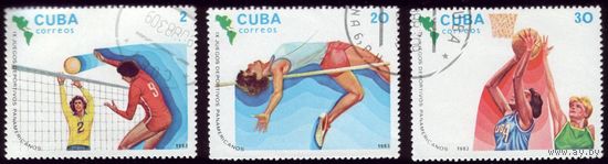 3 марки 1983 год Куба Спорт 2748,2750-2751