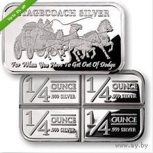 Дилижанс * Stagecoach Silver plated * Troy ounce