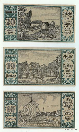 Германия, нотгельд 50 пфеннигов 1921 год. - 3 шт -