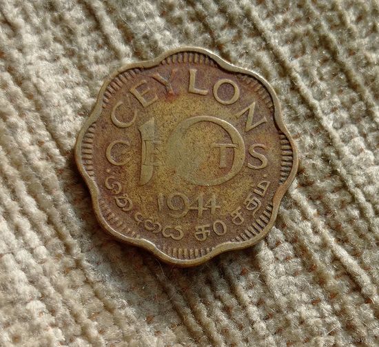 Werty71 Цейлон 10 центов 1944 Шри Ланка