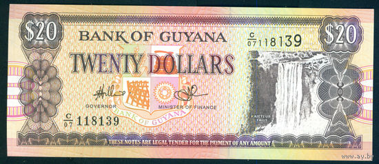 Гайана 20 долларов ND (2009) пресс UNC
