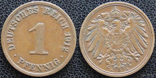 YS: Германия, Рейх, 1 пфенниг 1912A, KM# 10 (2)