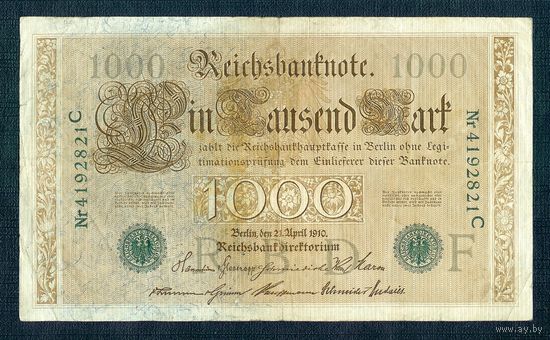 Германия, 1000 марок 1910 год.