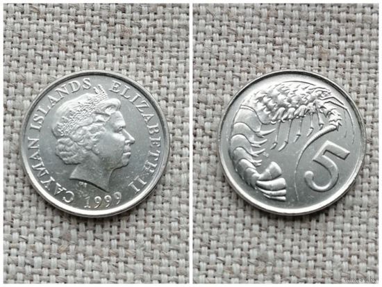 Каймановы острова 5 центов 1999/ фауна / креветка