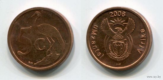 Южная Африка. 5 центов (2008, aUNC)