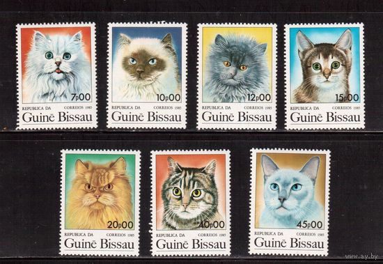 Гвинея-Биссау-1985 (Мих.856-862)  ** ,  Фауна, Кошки, (полная серия)