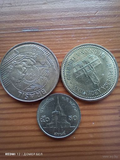 Аргентина 25 центов 2009, Бразилия 25 центов 2009, Тайланд -95