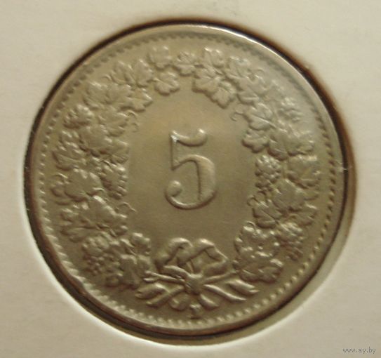 5 раппенов 1922 Швейцария
