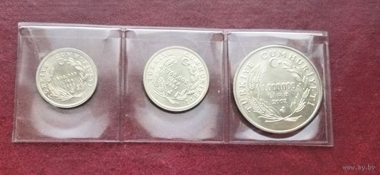Набор монет 2002 года, 3 шт. Турция