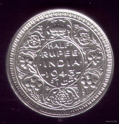 Пол рупии 1943 год Британская Индия