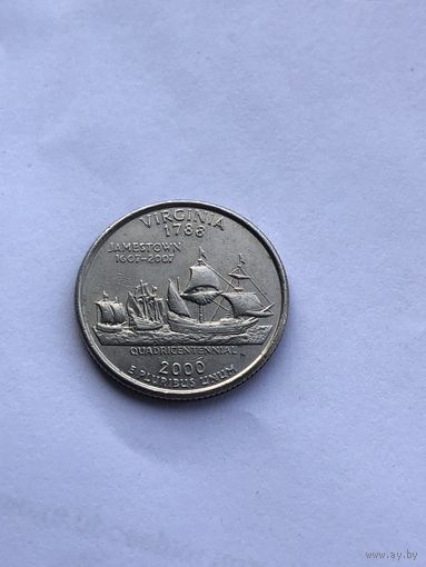 25 центов 2000 г. Виргиния, США