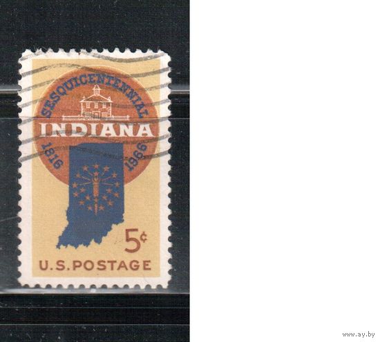 США-1966, (Мих.899) , гаш. , Штат Индиана(одиночка),