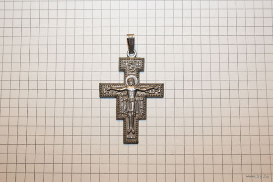 Металлический крестик, размер 5*3.5 см., клеймо Италия.
