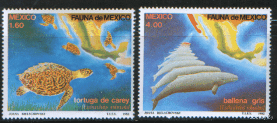 МЕКС. М. 1828/29. 1982. Морская фауна. Карта. ЧиСт.