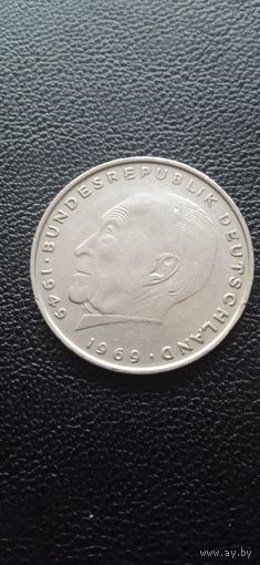 Германия 2 марки 1972 г. D - Конрад Аденауэр