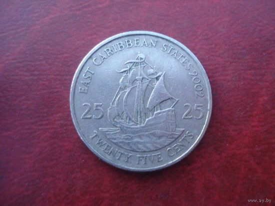 25 центов 2002 год Восточные Карибы