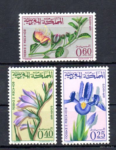 Цветы Марокко 1965 год серия из 3-х марок