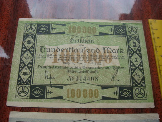 Германия 100000 марок 1923 Нотгельд