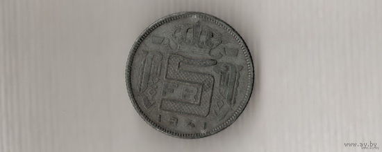 Бельгия 5 франков 1941//(Jo)
