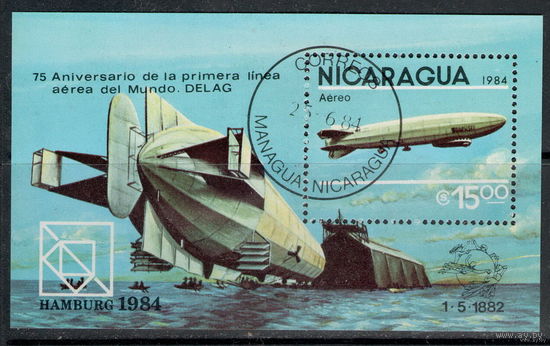 Никарагуа /1984/ ДИРИЖАБЛЬ / ВОЗДУХОПЛАВАНИЕ / Блок