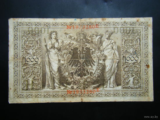 Германия 1000 марок 1910г. Красная печать.