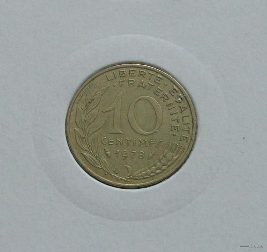 Франция 10 сантимов 1978 в холдере