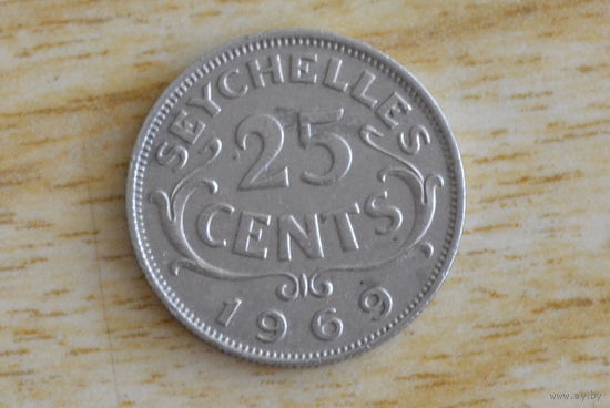 Сейшелы 25 центов 1969   Редкая!