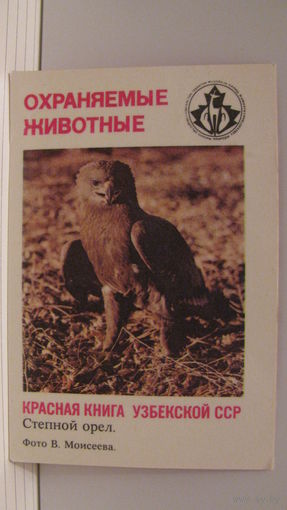 Карманный календарик. Красная книга Узбекской ССР. 1987 год