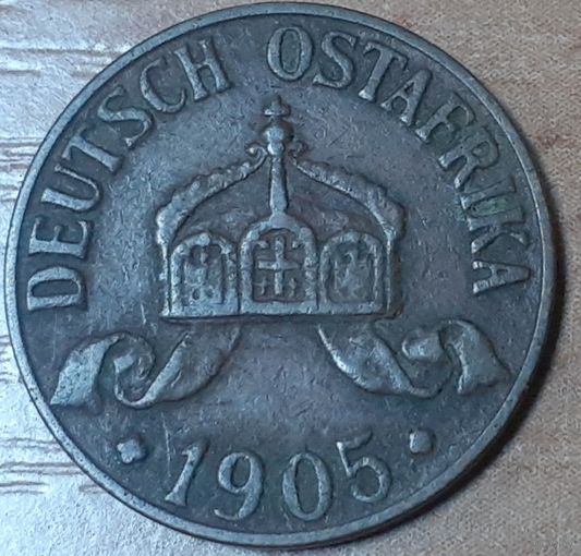 Германская Восточная Африка 1 геллер, 1905 (14-18-7)