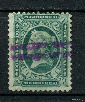 Гватемала - 1875 - Аллегория Свободы 1/2R - [Mi.8] - 1 марка. Гашеная.  (Лот 49BG)