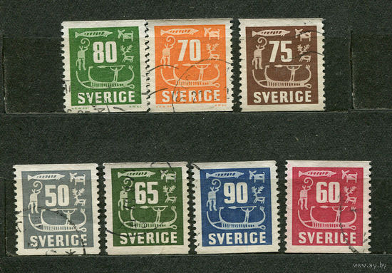 Древние наскальные рисунки. Швеция. 1954. Серия 7 марок
