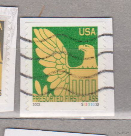 Герб орел Птицы  фауна США 2003 год лот 1069 вырезки