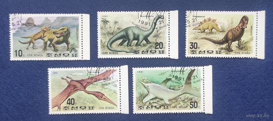 КНДР, 1991, Животные мезозойской эры. Динозавры.