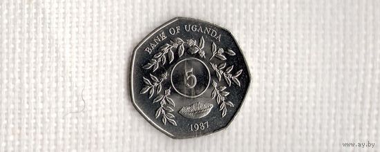 Уганда 5 шиллингов 1987/флора(Jo)