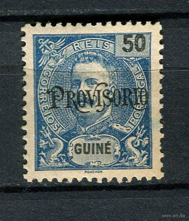 Португальские колонии - Гвинея - 1902 - Надпечатка PROVISORIO на 50R - [Mi.78] - 1 марка. MH.  (Лот 71Du)