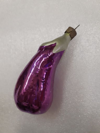 Ёлочная игрушка фиолетовый Баклажан, стекло. СССР