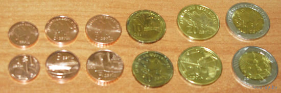 Азербайджан 2006 компл 6 монет UNC 1,3,5,10,20,50 гяпик