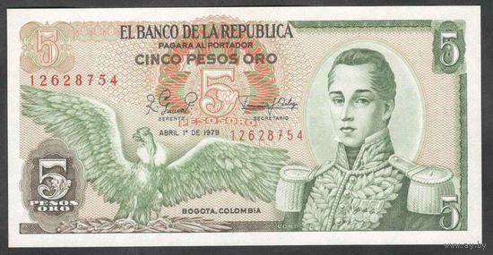 Колумбия 5 песо 1979 г. UNC