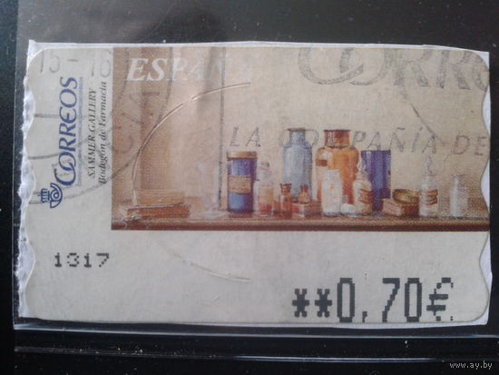 Испания 2003 Автоматная марка Натюрморт с лекарствами 0,70 евро Михель-2,0 евро гаш