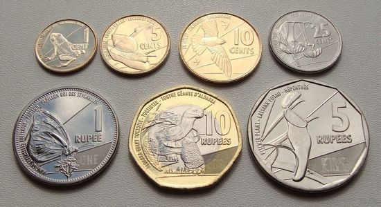 Сейшельские острова. "Сейшелы" набор 7 монет 1,5,10,25 центов 1,5,10 рупий 2016 год