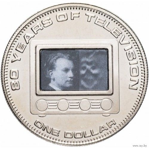 Острова Кука 1 доллар, 2006 80 лет телевидению UNC