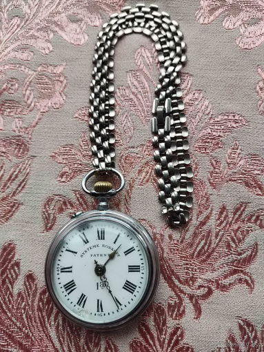Часы карманные швейцарские PATENT. ХX век. Не серебро.