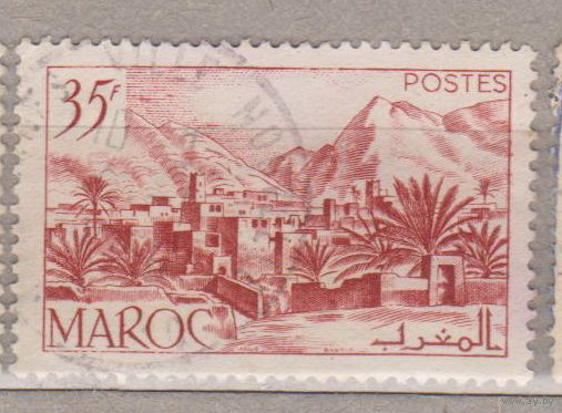 Французские колонии Долина Тодра Архитектура Французское  Марокко 1950 год  лот 13