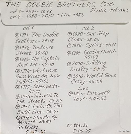 CD MP3 дискография The DOOBIE BROTHERS - 2 CD