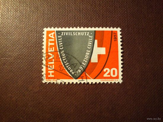 Швейцария 1957 г.Щит с надписью и швейцарским гербом./51а/