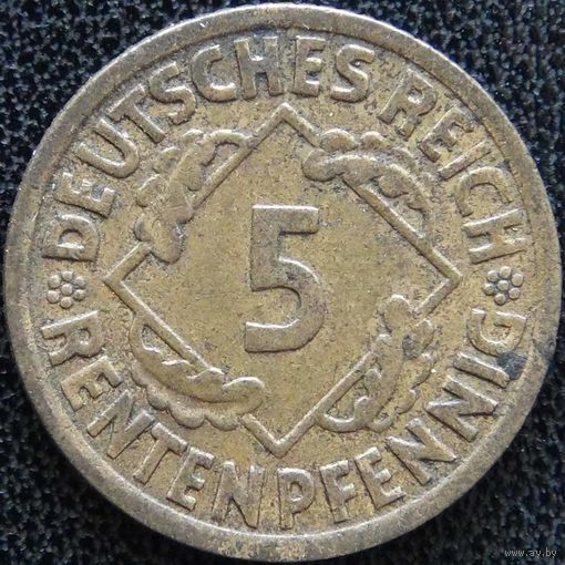 YS: Германия, 5 рентенпфеннигов 1924F, KM# 32 (1)