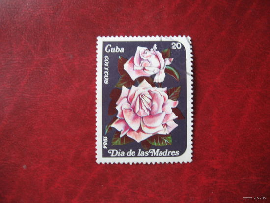 Марка Цветы роза Куба 1984 год