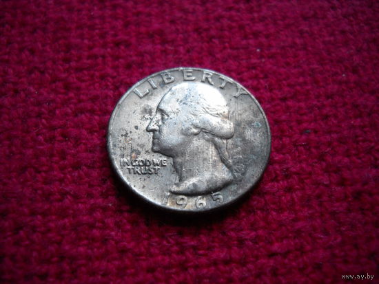 США 25 центов ( Квотер ) 1965 г.