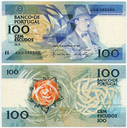 Португалия. 100 эскудо (образца 12.02.1987 года, P179b, подпись 1, XF)