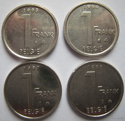 Бельгия 1 франк 1995, 1996, 1997, 1998 гг. Belgie. Цена за 1 шт. (g)